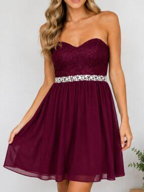 Speechless Strapless Sequins Rhinestones Detail Dress Size 13